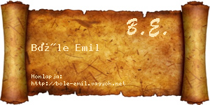Bőle Emil névjegykártya